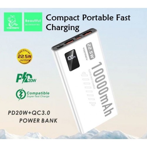 Павербанк VDENMENV DP43 10000mAh 22.5W – Power Bank з дисплеєм
