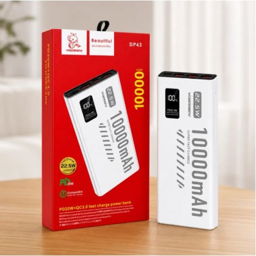 Павербанк VDENMENV DP43 10000mAh 22.5W – Power Bank з дисплеєм