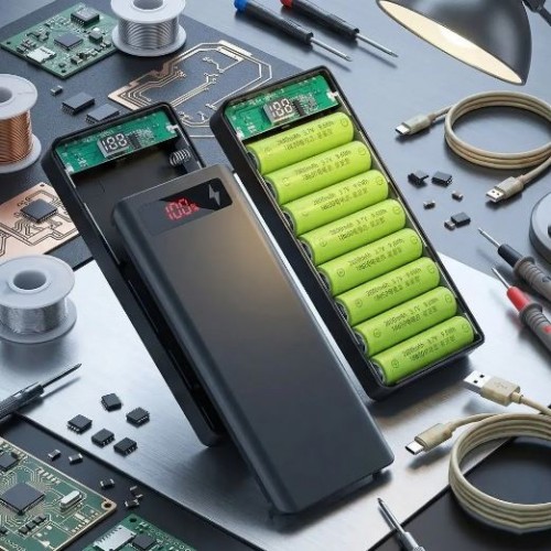 Корпус для повербанку на 8 акумуляторів з ліхтариком, M8-PDL8, Корпус Power Bank Бокс для павербанку