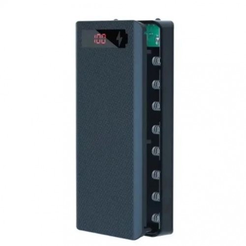 Корпус для повербанку на 8 акумуляторів з ліхтариком, M8-PDL8, Корпус Power Bank Бокс для павербанку