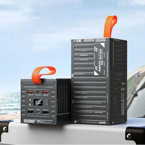 Павербанк Remax RPP-609 Pro Container Series 60000mAh PD20W+QC22.5W Grey (з ліхтарем)