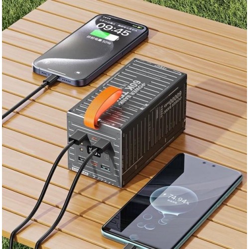 Павербанк Remax RPP-609 Pro Container Series 60000mAh PD20W+QC22.5W Grey (з ліхтарем)