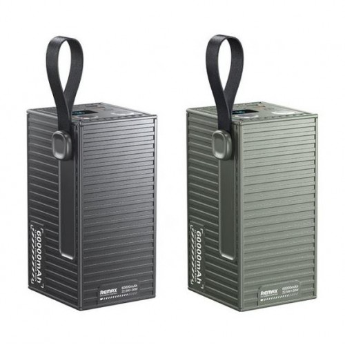 Павербанк Remax RPP-609 Pro Container Series 60000mAh PD20W+QC22.5W Grey (з ліхтарем)