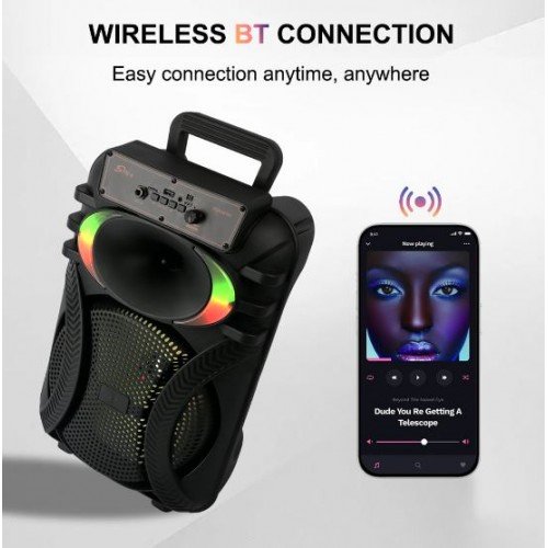 Портативна акумуляторна Bluetooth колонка Sing-E ZQS10101, 20 Вт, 1х10", висота 45 см, з 2 мікрофонами