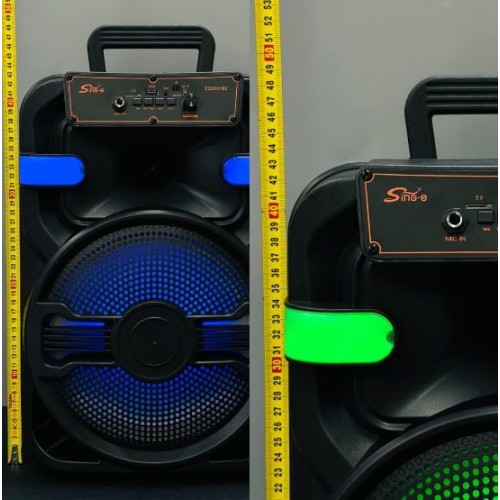 Портативна акумуляторна Bluetooth колонка Sing-E ZQS10102, 20 Вт, 1х10", висота 49 см, з 2 мікрофонами