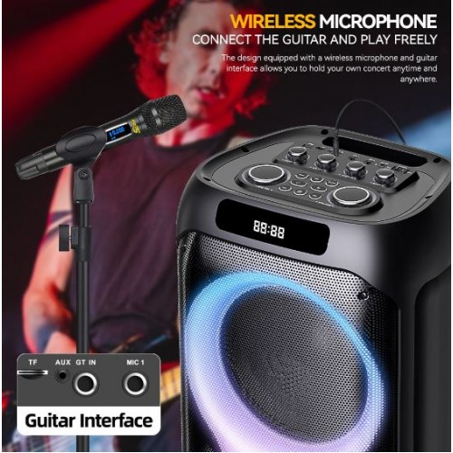 Портативна акумуляторна Bluetooth колонка Sing-E ZQS12212, 160 Вт, 2×12", висота 95 см, з 2 мікрофонами