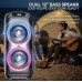 Портативна акумуляторна Bluetooth колонка Sing-E ZQS12212, 160 Вт, 2×12", висота 95 см, з 2 мікрофонами