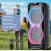 Портативна акумуляторна Bluetooth колонка Sing-E ZQS12212, 160 Вт, 2×12", висота 95 см, з 2 мікрофонами