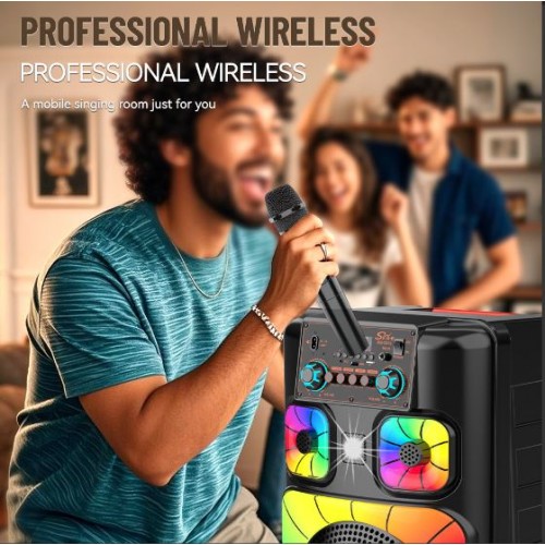 Портативна акумуляторна Bluetooth колонка Sing-E ZQS12213, 80 Вт, 2×12", висота 94 см, з мікрофоном