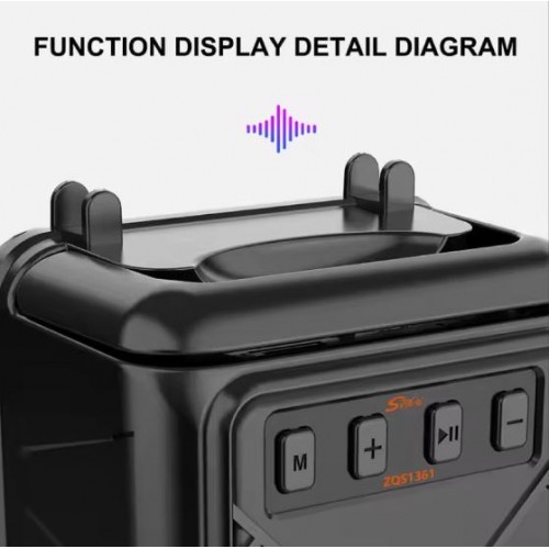 Портативна акумуляторна Bluetooth колонка Sing-E ZQS1361 Mini, 8 Вт, 1×3", висота 16 см, з мікрофоном