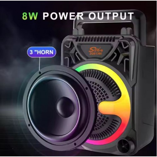 Портативна акумуляторна Bluetooth колонка Sing-E ZQS1366 Mini, 8 Вт, 1×3", висота 16 см, з мікрофоном