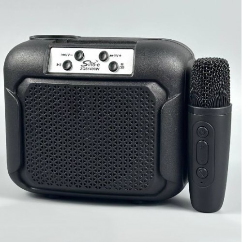 Портативна акумуляторна Bluetooth колонка Sing-E ZQS1490W, 10 Вт, 1×4", висота 19 см, з мікрофоном
