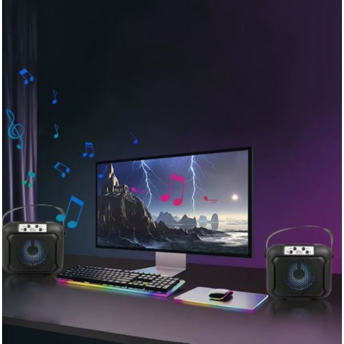 Портативна акумуляторна Bluetooth колонка Sing-E ZQS1490W, 10 Вт, 1×4", висота 19 см, з мікрофоном
