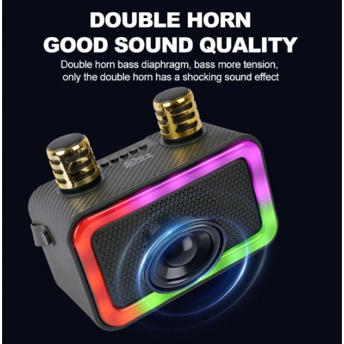 Портативна акумуляторна Bluetooth колонка Sing-E ZQS1491W Mini, 10 Вт, 1×4", висота 24 см, з 2 мікрофонами