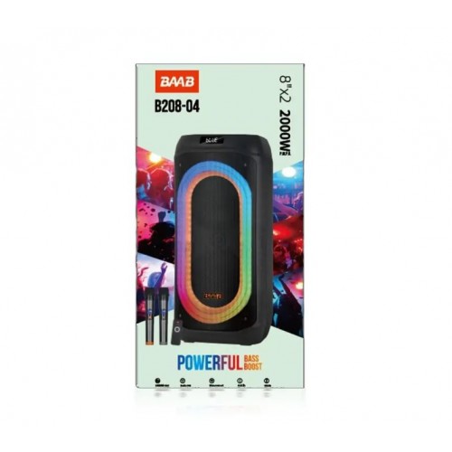 Портативна акумуляторна Bluetooth колонка Sing-E B208-04, 80 Вт, 2×8", висота 80 см, з 2 мікрофонами