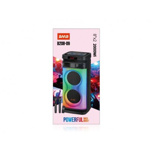 Портативна акумуляторна Bluetooth колонка Sing-E B208-09, 80 Вт, 2×8", висота 76 см, з 2 мікрофонами