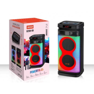 Портативна акумуляторна Bluetooth колонка Sing-E B208-09, 80 Вт, 2×8", висота 76 см, з 2 мікрофонами