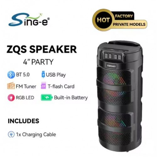 Портативна акумуляторна Bluetooth колонка Sing-E ZQS2401, 10 Вт, 2х4", висота 33 см