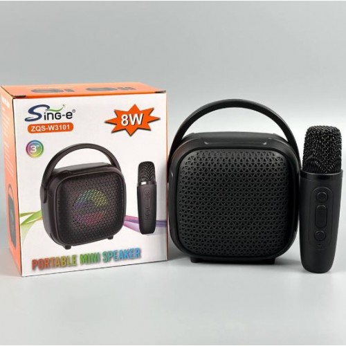 Портативна акумуляторна Bluetooth колонка Sing-E ZQS-W3101 Mini, 8 Вт, 1×3", висота 15 см, з мікрофоном
