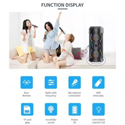 Портативна акумуляторна Bluetooth колонка Sing-E ZQS4243, 16 Вт, 2х4", висота 40 см