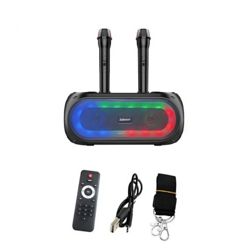 Портативна акумуляторна Bluetooth колонка Sing-E ZQS4247, 16 Вт, 2×4", висота 16 см, з 2 мікрофонами