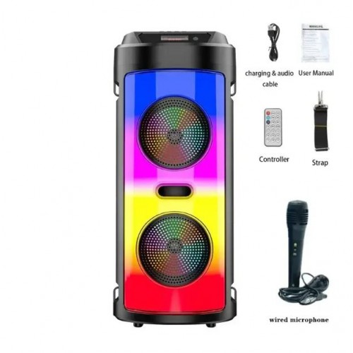 Портативна акумуляторна Bluetooth колонка Sing-E ZQS4248, 30 Вт, 2×6.5", висота 41 см, з 1 мікрофоном