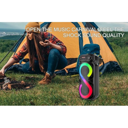 Портативна акумуляторна Bluetooth колонка Sing-E ZQS4270M, 16 Вт, 2×4", висота 41 см, з 1 мікрофоном