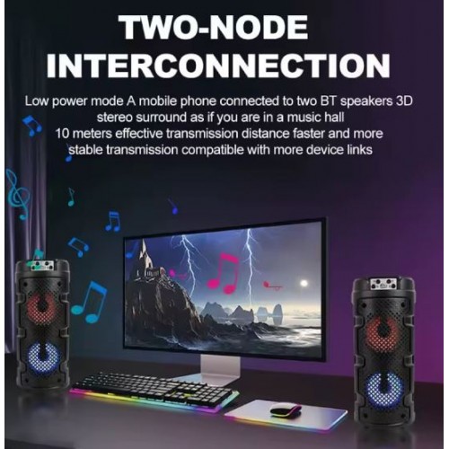 Портативна акумуляторна Bluetooth колонка Sing-E ZQS4271, 16 Вт, 2х4", висота 33 см