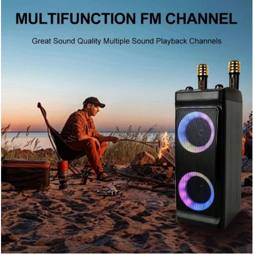Портативна акумуляторна Bluetooth колонка Sing-E ZQS4290, 50 Вт, 2×4", висота 50 см, з 2 мікрофонами