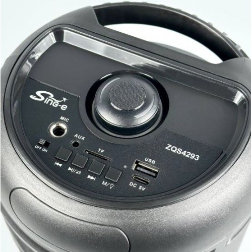 Портативна акумуляторна Bluetooth колонка Sing-E ZQS4293, 20 Вт, 2×4", висота 40 см, з 1 мікрофоном