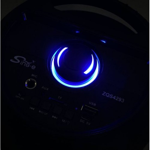 Портативна акумуляторна Bluetooth колонка Sing-E ZQS4293, 20 Вт, 2×4", висота 40 см, з 1 мікрофоном
