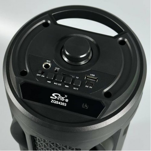 Портативна акумуляторна Bluetooth колонка Sing-E ZQS4303, 15 Вт, 3×4", висота 40 см, з 1 мікрофоном