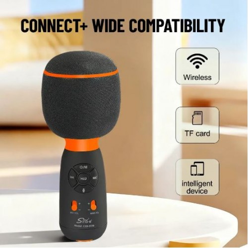Портативна акумуляторна Bluetooth мікрофон-колонка Sing-E CQS-S550, 10 Вт, 1х2", висота 20 см
