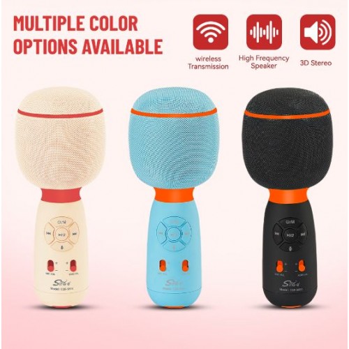 Портативна акумуляторна Bluetooth мікрофон-колонка Sing-E CQS-S550, 10 Вт, 1х2", висота 20 см