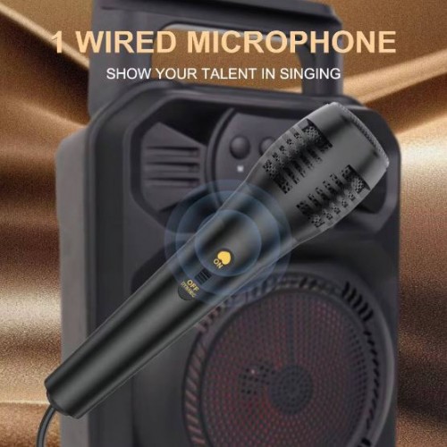 Портативна акумуляторна Bluetooth колонка Sing-E ZQS603, 10 Вт, 1×6.5", висота 27 см, з мікрофоном