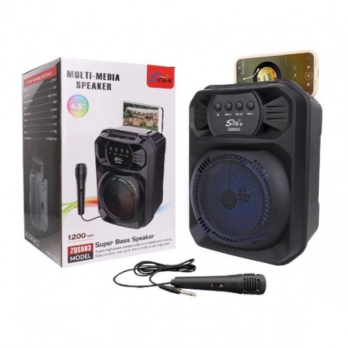 Портативна акумуляторна Bluetooth колонка Sing-E ZQS603, 10 Вт, 1×6.5", висота 27 см, з мікрофоном