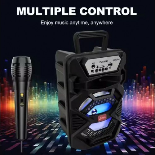 Портативна акумуляторна Bluetooth колонка Sing-E ZQS6141, 15 Вт, 1×6.5", висота 28 см, з мікрофоном