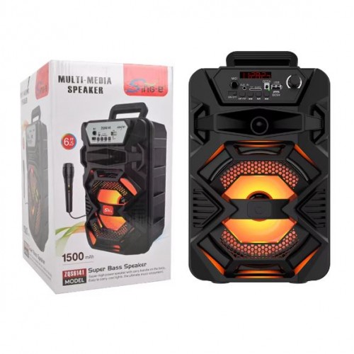 Портативна акумуляторна Bluetooth колонка Sing-E ZQS6141, 15 Вт, 1×6.5", висота 28 см, з мікрофоном