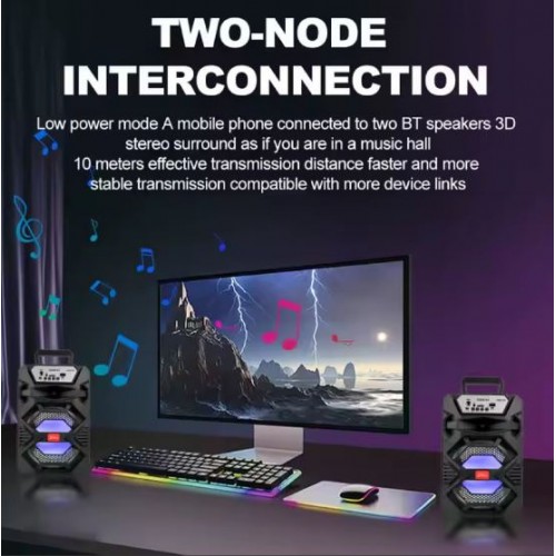 Портативна акумуляторна Bluetooth колонка Sing-E ZQS6141, 15 Вт, 1×6.5", висота 28 см, з мікрофоном
