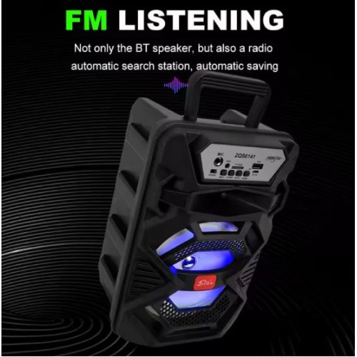 Портативна акумуляторна Bluetooth колонка Sing-E ZQS6141, 15 Вт, 1×6.5", висота 28 см, з мікрофоном