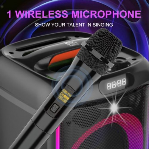 Портативна акумуляторна Bluetooth колонка Sing-E ZQS6170, 40 Вт, 1×6.5", висота 33 см, з мікрофоном