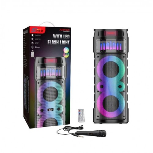 Портативна акумуляторна Bluetooth колонка Sing-E JQS6221, 30 Вт, 2×6.5", висота 61 см, з 1 мікрофоном