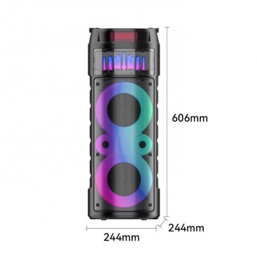 Портативна акумуляторна Bluetooth колонка Sing-E JQS6221, 30 Вт, 2×6.5", висота 61 см, з 1 мікрофоном