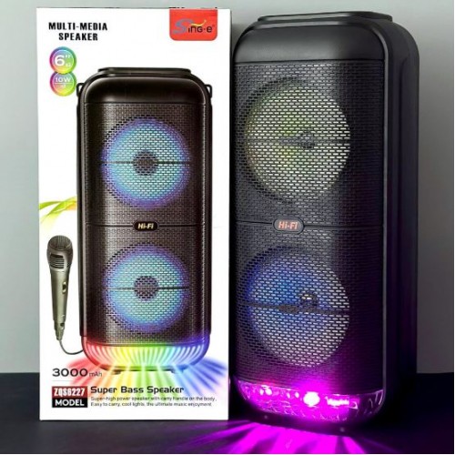Портативна акумуляторна Bluetooth колонка Sing-E ZQS6227, 20 Вт, 2×6", висота 48 см, з 1 мікрофоном