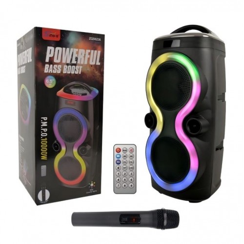 Портативна акумуляторна Bluetooth колонка Sing-E ZQS6236, 30 Вт, 2×6.5", висота 57 см, з 1 мікрофоном