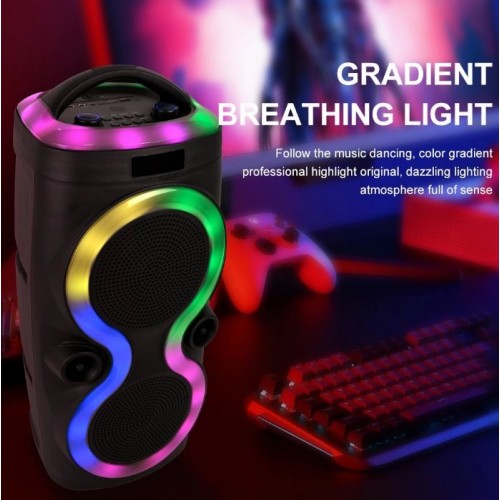 Портативна акумуляторна Bluetooth колонка Sing-E ZQS6236, 30 Вт, 2×6.5", висота 57 см, з 1 мікрофоном