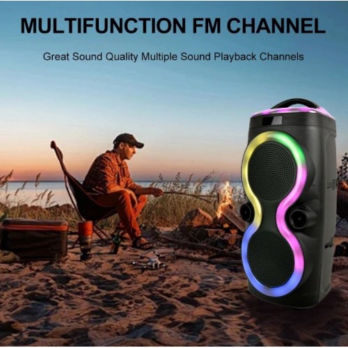 Портативна акумуляторна Bluetooth колонка Sing-E ZQS6236, 30 Вт, 2×6.5", висота 57 см, з 1 мікрофоном