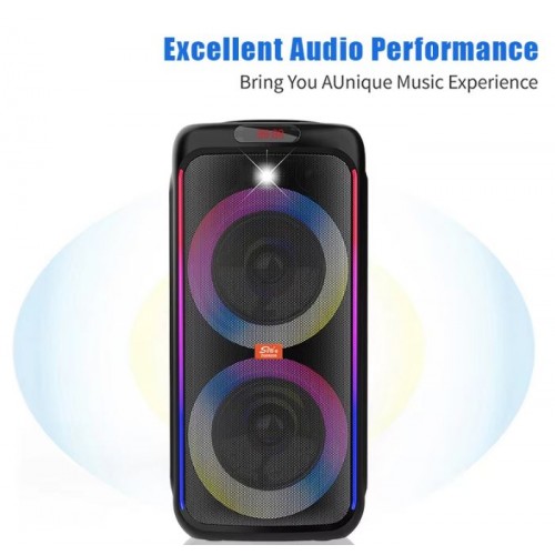 Портативна акумуляторна Bluetooth колонка Sing-E ZQS6238, 40 Вт, 2×6.5", висота 54 см, з 1 мікрофоном