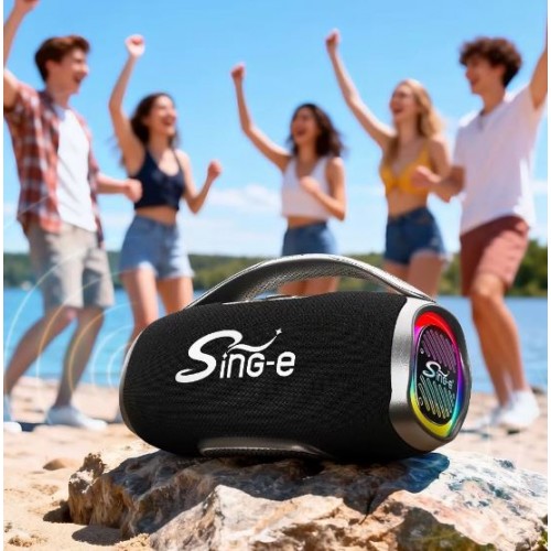 Портативна акумуляторна Bluetooth колонка Sing-E CQS-S661, 200 Вт, 2х4" + 2х2", висота 21 см, з 2 мікрофонами