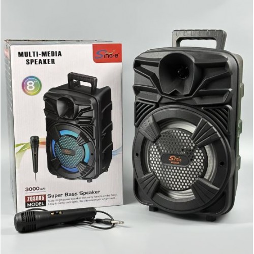 Портативна акумуляторна Bluetooth колонка Sing-E ZQS805, 20 Вт, 1×8", висота 37 см, з мікрофоном